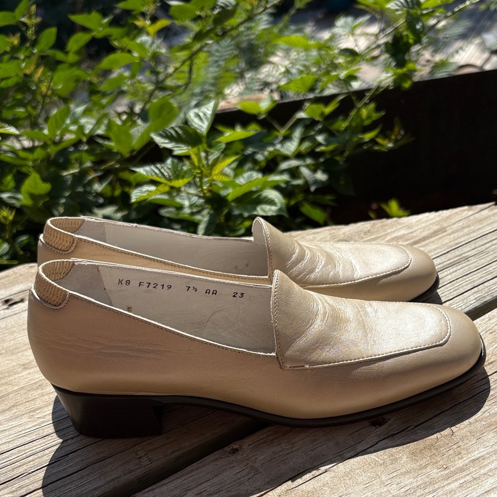 Cole Haan Cream Leather Loafers